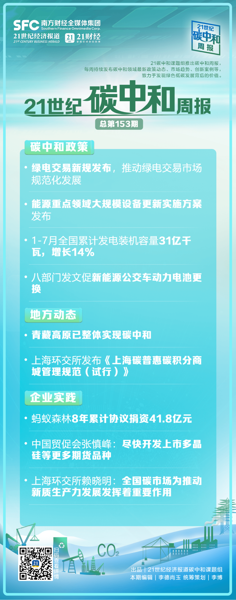 碳中和周报（第153期）丨绿电交易新规发布推动绿电交易市场规范化发展；能源重点领域大规模设备更新实施方案发布 title=