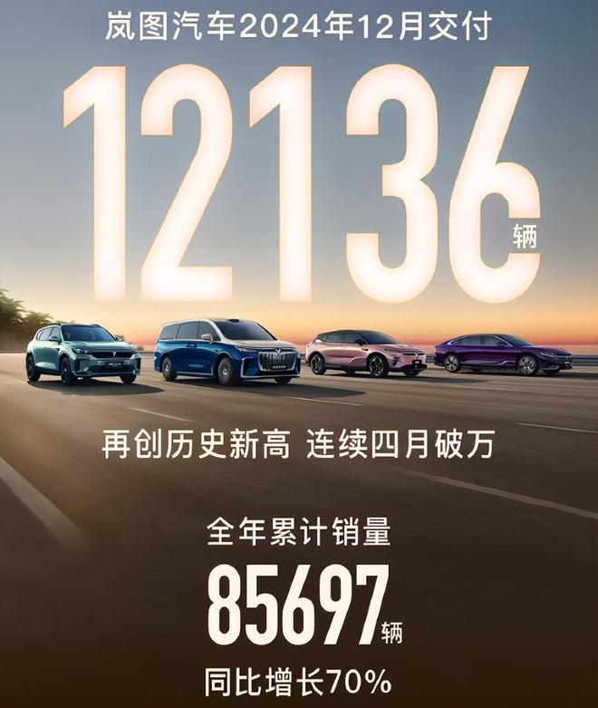 2024年终销量出炉：岚图汽车全年销量85697辆主打一个听劝！(图1)